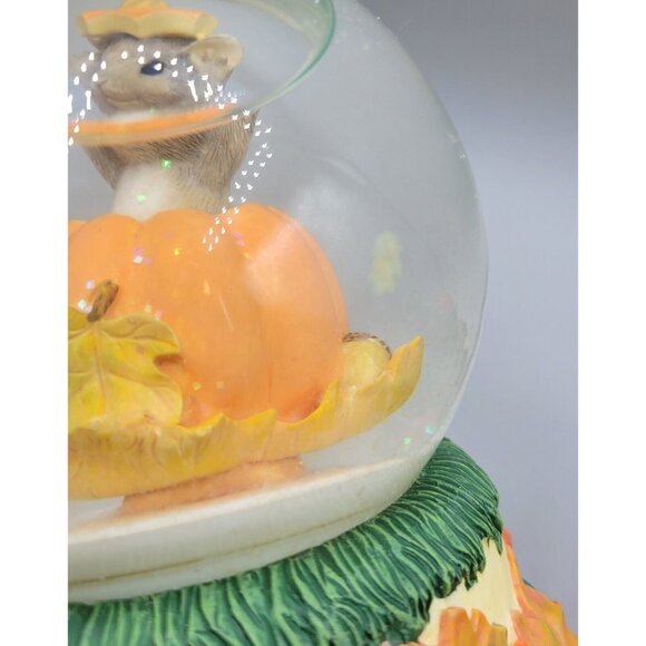 HTF Charming Tails Pumpkin Playtime Musical Water Globe Silvestri - Picture 6 of 6